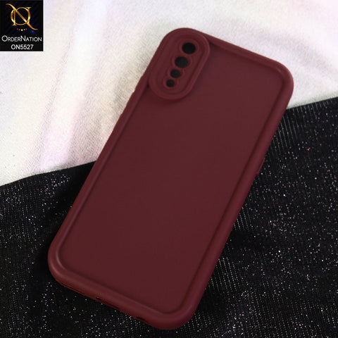 Vivo S1 Cover - Maroon - Soft Silicone Case With Round Bumper Matte TPU Shockproof Cover