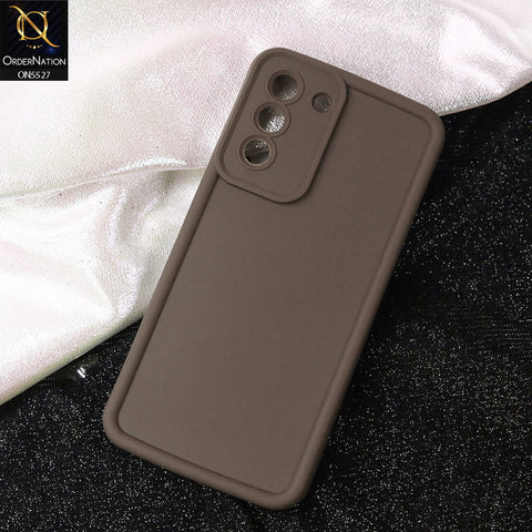 Samsung Galaxy S21 FE 5G Cover - Brown -Soft Silicone Case With Round Bumper Matte TPU Shockproof Cover