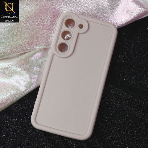 Samsung Galaxy S23 Cover - Off White -Soft Silicone Case With Round Bumper Matte TPU Shockproof Cover
