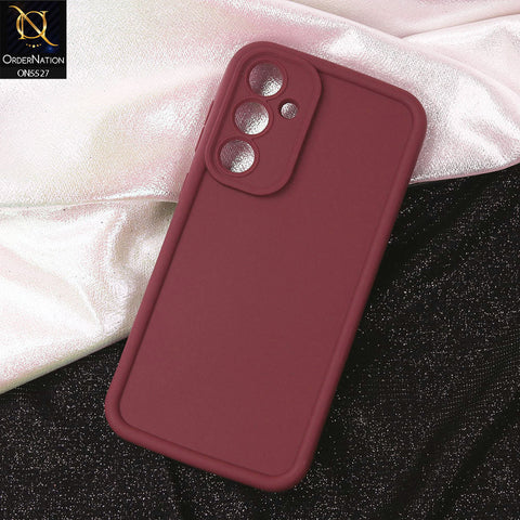 Samsung Galaxy S23 FE Cover - Maroon - Soft Silicone Case With Round Bumper Matte TPU Shockproof Cover
