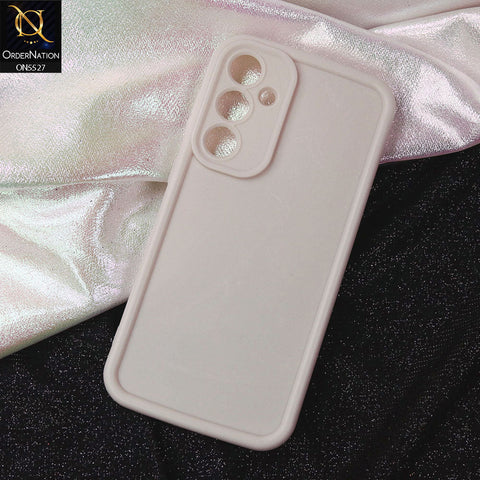 Samsung Galaxy S23 FE Cover - Off White -Soft Silicone Case With Round Bumper Matte TPU Shockproof Cover