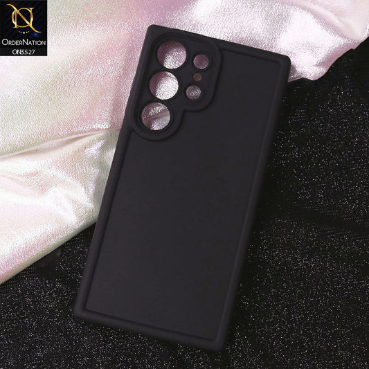 Samsung Galaxy S23 Ultra Cover - Black - Soft Silicone Case With Round Bumper Matte TPU Shockproof Cover