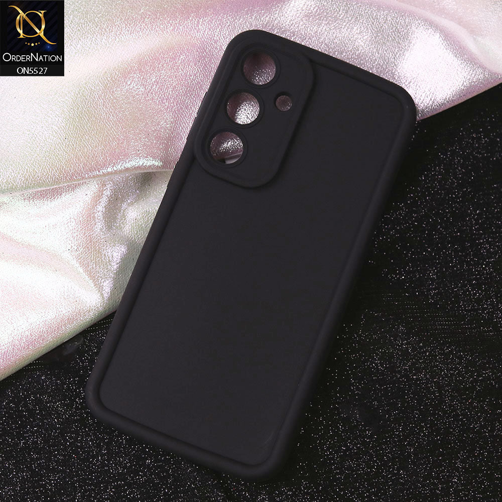 Samsung Galaxy S24 Cover - Black - Soft Silicone Case With Round Bumper Matte TPU Shockproof Cover