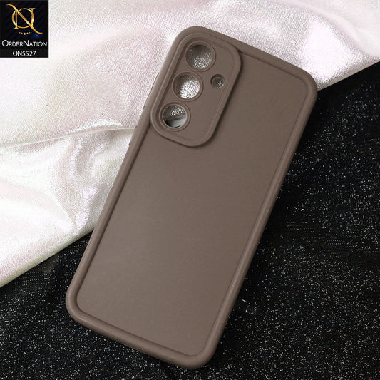 Samsung Galaxy S24 FE Cover - Brown -Soft Silicone Case With Round Bumper Matte TPU Shockproof Cover