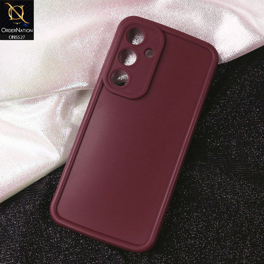 Samsung Galaxy S24 FE Cover - Maroon - Soft Silicone Case With Round Bumper Matte TPU Shockproof Cover