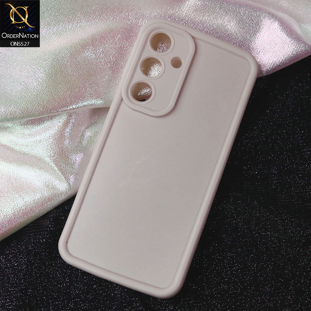 Samsung Galaxy S24 FE Cover - Off White -Soft Silicone Case With Round Bumper Matte TPU Shockproof Cover