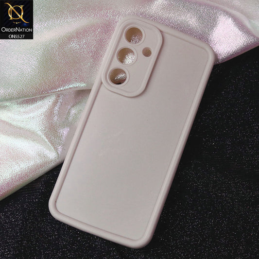 Samsung Galaxy S24 FE Cover - Off White -Soft Silicone Case With Round Bumper Matte TPU Shockproof Cover
