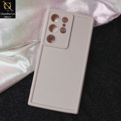 Samsung Galaxy S24 Ultra Cover - Off White -Soft Silicone Case With Round Bumper Matte TPU Shockproof Cover