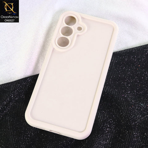 Samsung Galaxy S25 FE Cover - Off White - Soft Silicone Case With Round Bumper Matte TPU Shockproof Cover