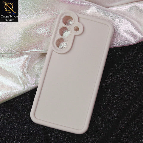Samsung Galaxy S25 Plus Cover - Off White -Soft Silicone Case With Round Bumper Matte TPU Shockproof Cover