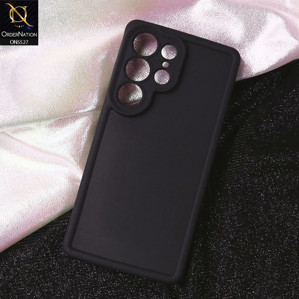 Samsung Galaxy S25 Ultra Cover - Black - Soft Silicone Case With Round Bumper Matte TPU Shockproof Cover