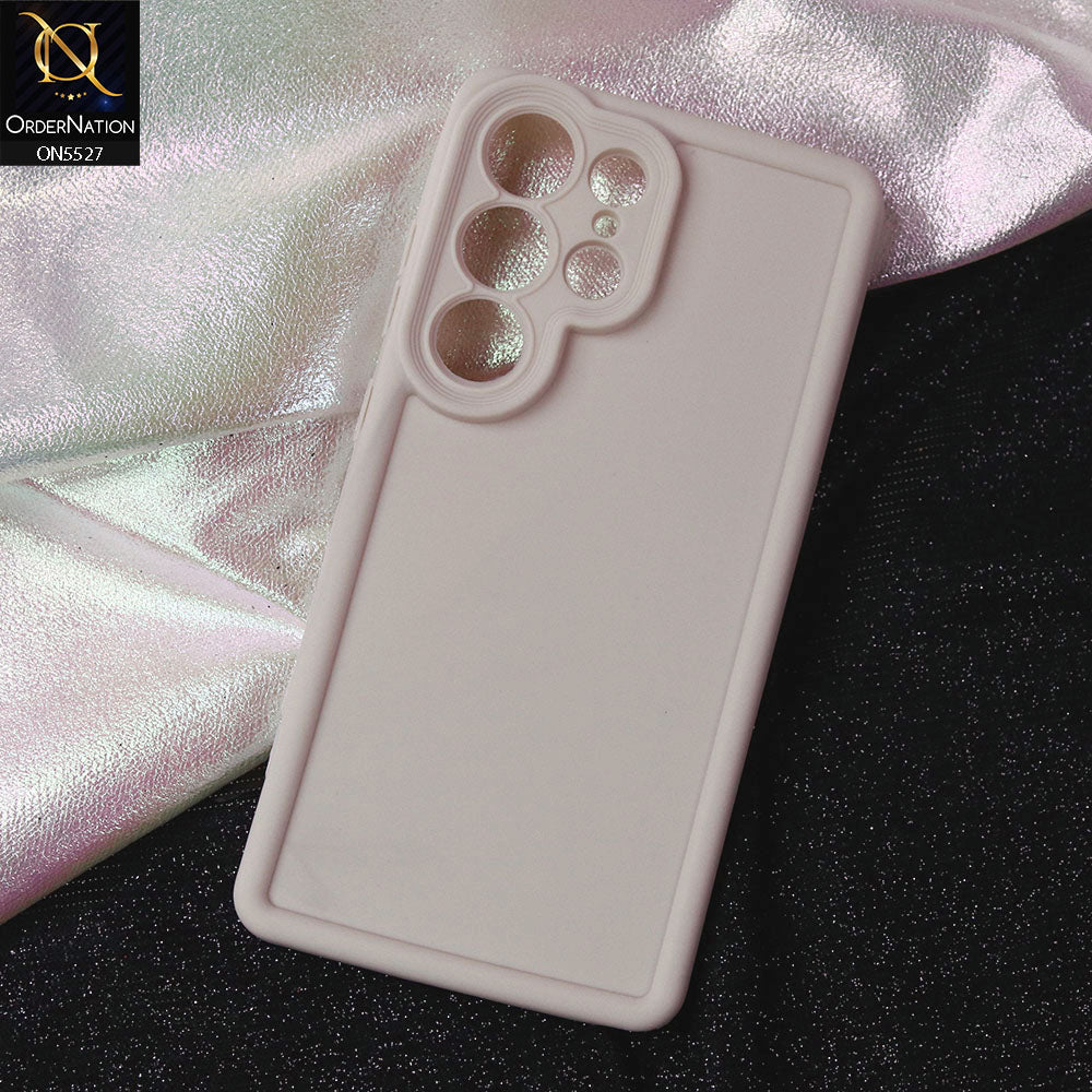 Samsung Galaxy S25 Ultra Cover - Off White -Soft Silicone Case With Round Bumper Matte TPU Shockproof Cover