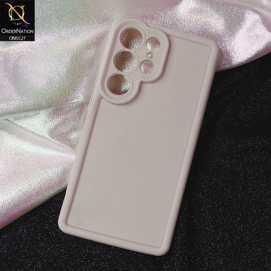 Samsung Galaxy S25 Ultra Cover - Off White -Soft Silicone Case With Round Bumper Matte TPU Shockproof Cover