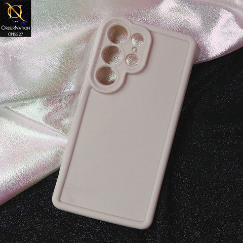 Samsung Galaxy S25 Ultra Cover - Off White -Soft Silicone Case With Round Bumper Matte TPU Shockproof Cover