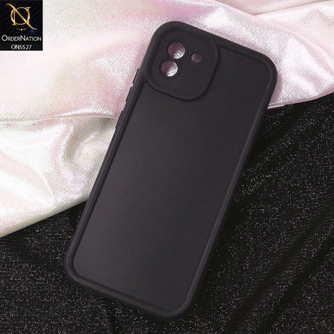 Samsung Galaxy A03 Cover - Black - Soft Silicone Case With Round Bumper Matte TPU Shockproof Cover