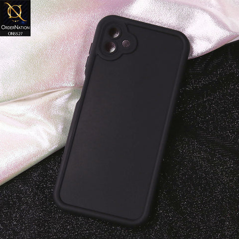 Samsung Galaxy A04 Cover - Black - Soft Silicone Case With Round Bumper Matte TPU Shockproof Cover