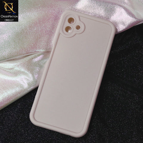 Samsung Galaxy A04 Cover - Off White -Soft Silicone Case With Round Bumper Matte TPU Shockproof Cover