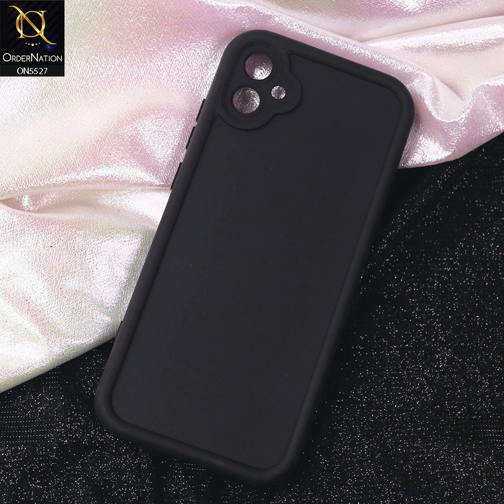 Samsung Galaxy A04e Cover - Black - Soft Silicone Case With Round Bumper Matte TPU Shockproof Cover