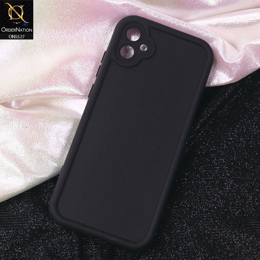 Samsung Galaxy A04e Cover - Black - Soft Silicone Case With Round Bumper Matte TPU Shockproof Cover