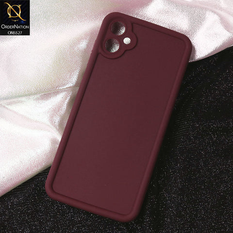 Samsung Galaxy A05 Cover - Maroon - Soft Silicone Case With Round Bumper Matte TPU Shockproof Cover