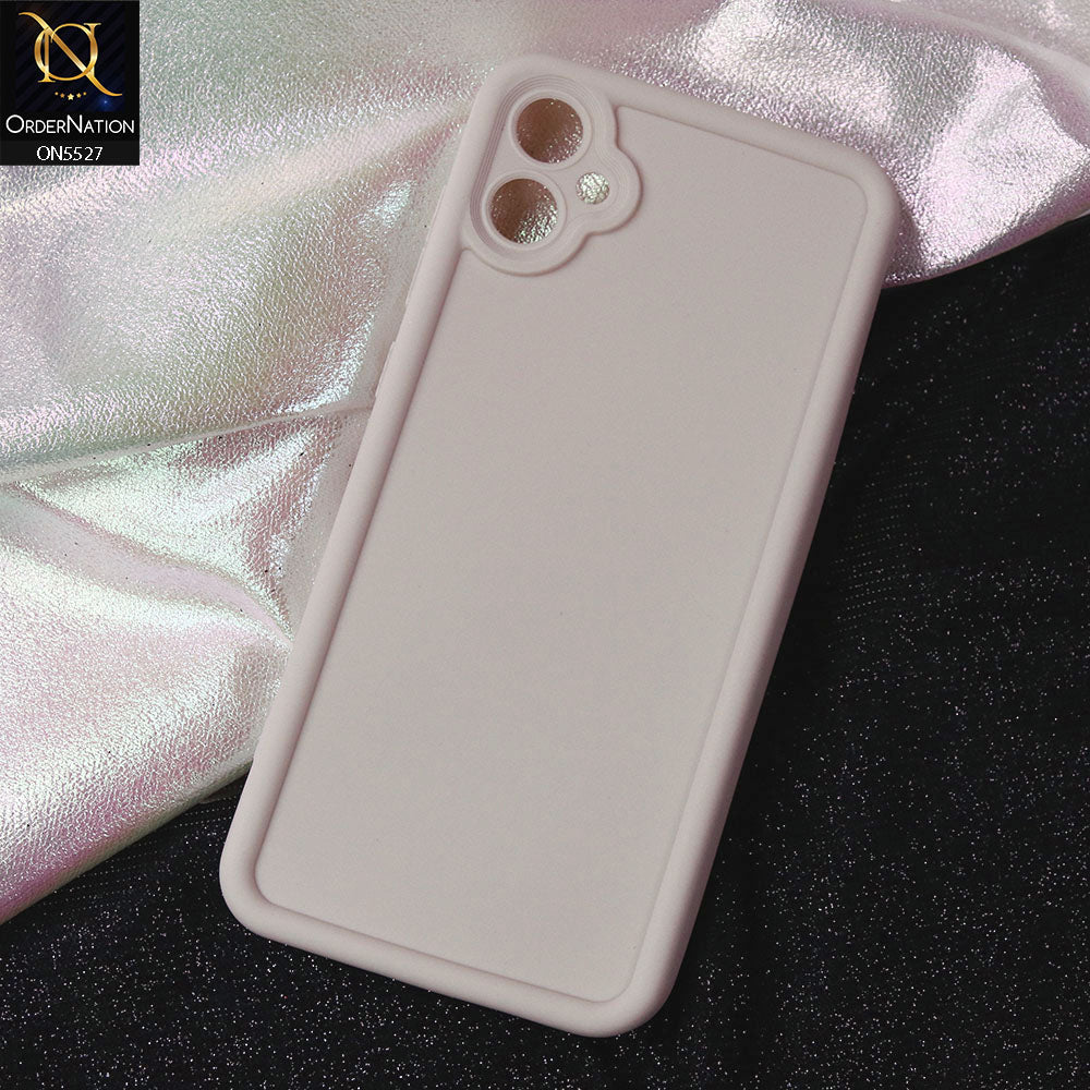 Samsung Galaxy A05 Cover - Off White -Soft Silicone Case With Round Bumper Matte TPU Shockproof Cover