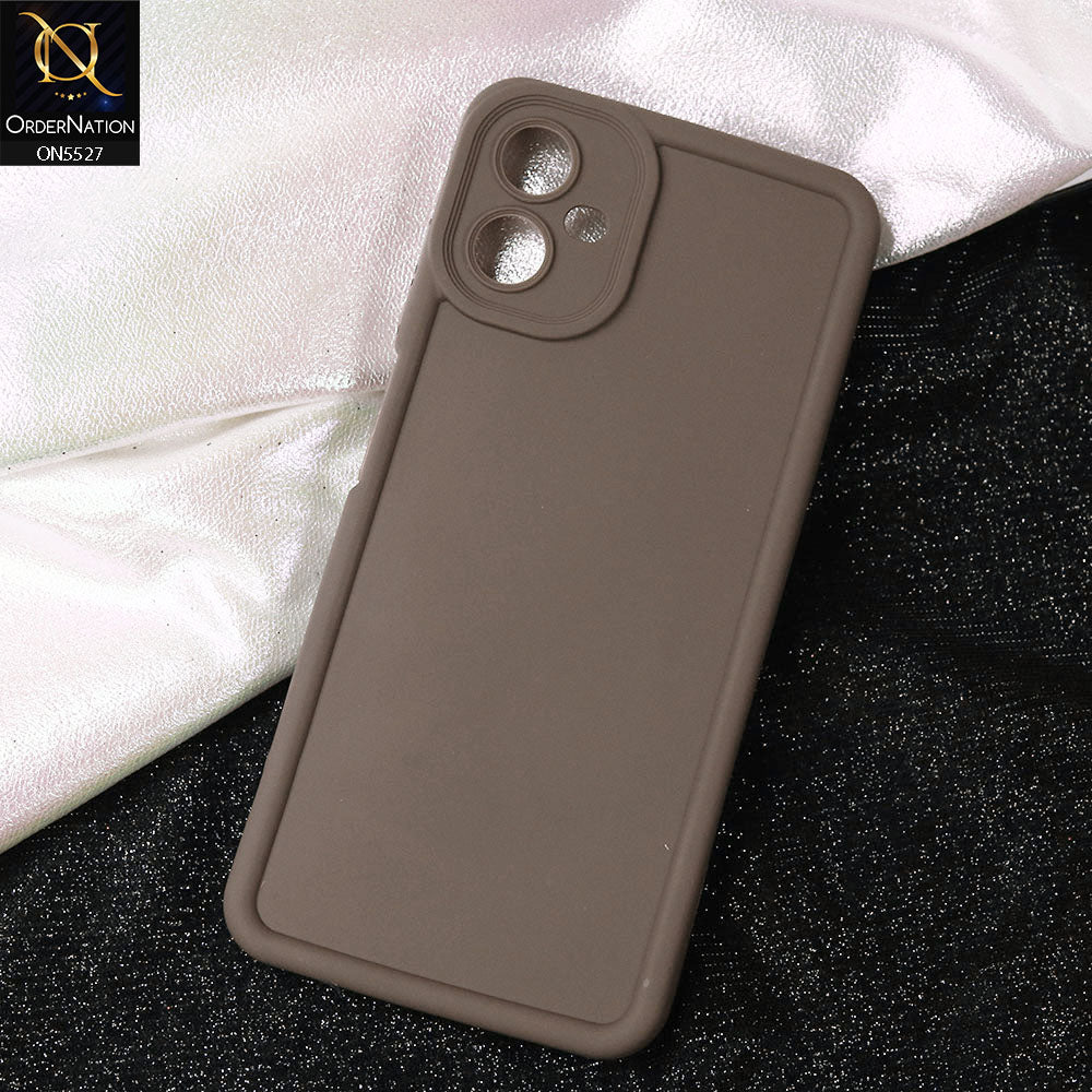 Samsung Galaxy A06 Cover - Brown -Soft Silicone Case With Round Bumper Matte TPU Shockproof Cover