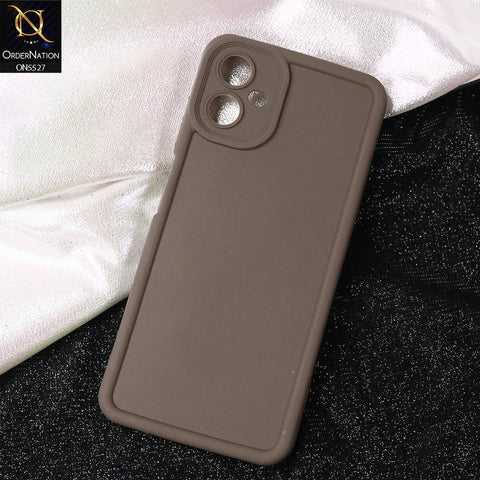 Samsung Galaxy A06 Cover - Brown -Soft Silicone Case With Round Bumper Matte TPU Shockproof Cover