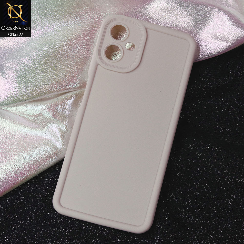 Samsung Galaxy A06 Cover - Off White -Soft Silicone Case With Round Bumper Matte TPU Shockproof Cover