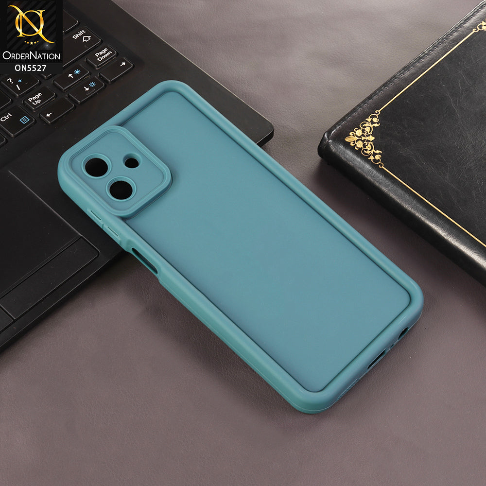 Samsung Galaxy M07 Cover - Dark Green - Soft Silicone Case With Round Bumper Matte TPU Shockproof Cover
