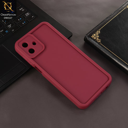 Samsung Galaxy M07 Cover - Maroon - Soft Silicone Case With Round Bumper Matte TPU Shockproof Cover