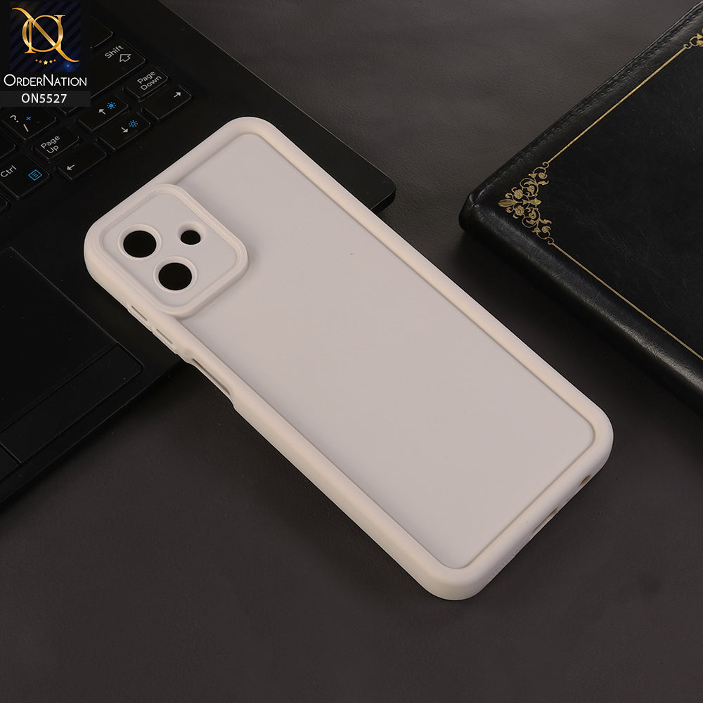 Samsung Galaxy M07 Cover - White - Soft Silicone Case With Round Bumper Matte TPU Shockproof Cover