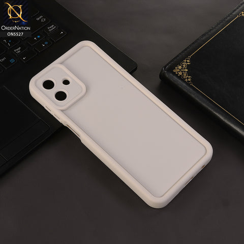 Samsung Galaxy M07 Cover - White - Soft Silicone Case With Round Bumper Matte TPU Shockproof Cover