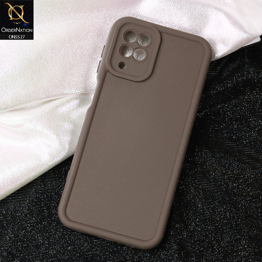 Samsung Galaxy A12 Cover - Brown -Soft Silicone Case With Round Bumper Matte TPU Shockproof Cover