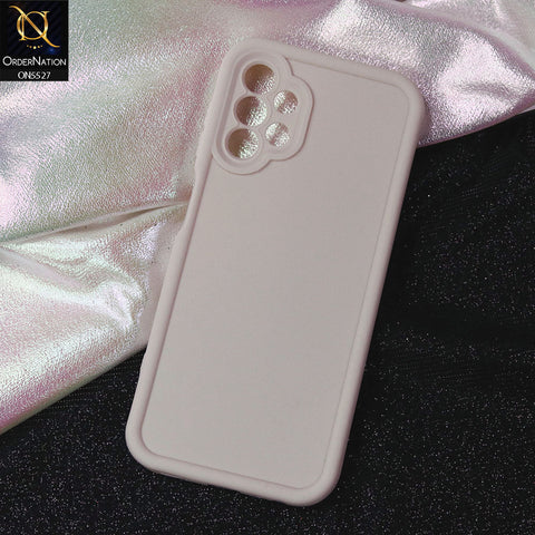 Samsung Galaxy A13 Cover - Off White -Soft Silicone Case With Round Bumper Matte TPU Shockproof Cover