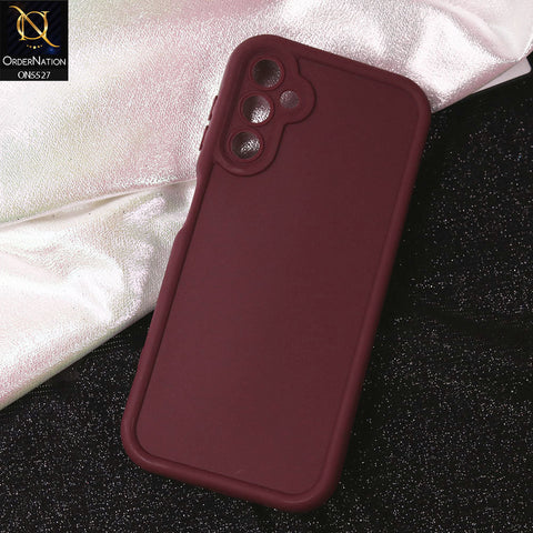 Samsung Galaxy A14 5G Cover - Maroon - Soft Silicone Case With Round Bumper Matte TPU Shockproof Cover