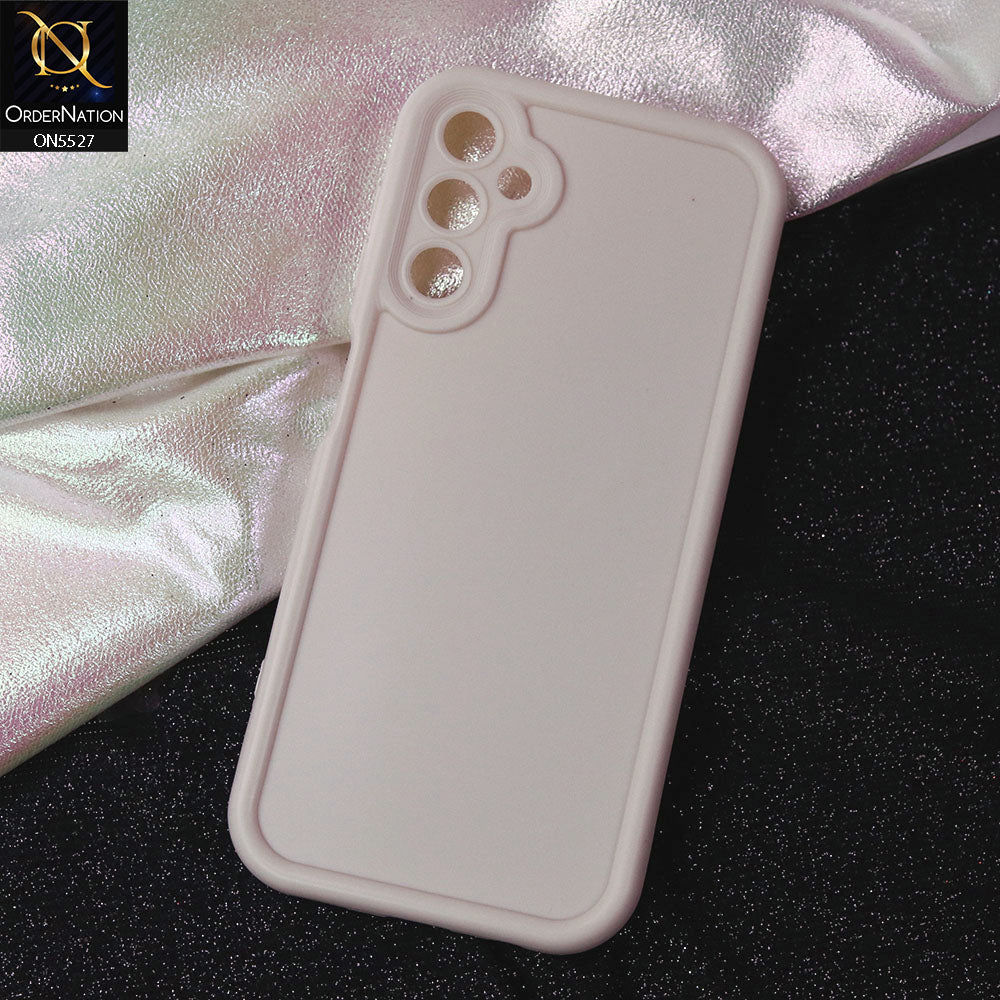 Samsung Galaxy A14 Cover - Off White -Soft Silicone Case With Round Bumper Matte TPU Shockproof Cover