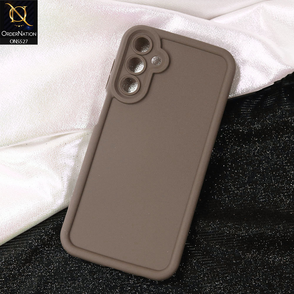 Samsung Galaxy A15 4G Cover - Brown -Soft Silicone Case With Round Bumper Matte TPU Shockproof Cover