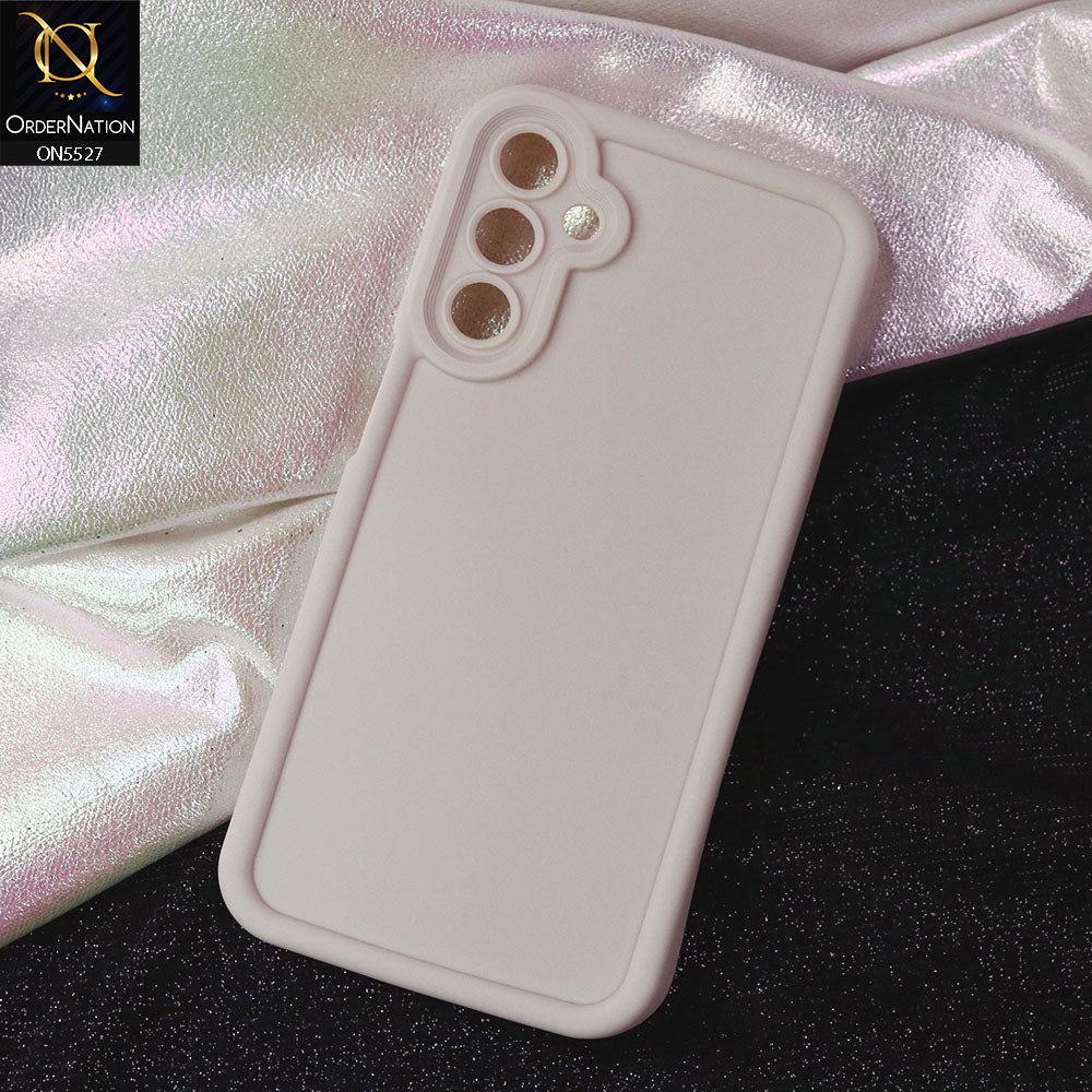 Samsung Galaxy A15 4G Cover - Off White -Soft Silicone Case With Round Bumper Matte TPU Shockproof Cover