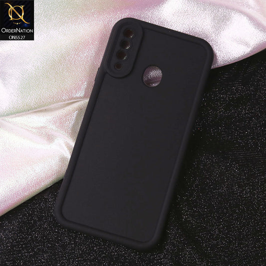 Samsung Galaxy A20s Cover - Black - Soft Silicone Case With Round Bumper Matte TPU Shockproof Cover