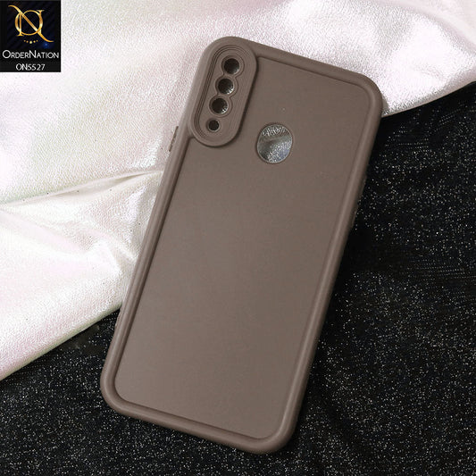 Samsung Galaxy A20s Cover - Brown -Soft Silicone Case With Round Bumper Matte TPU Shockproof Cover