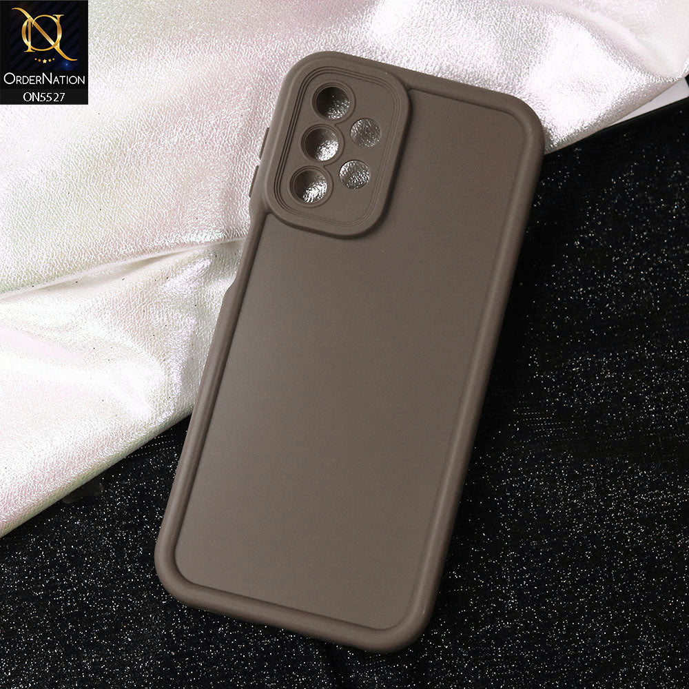 Samsung Galaxy A23 Cover - Brown -Soft Silicone Case With Round Bumper Matte TPU Shockproof Cover