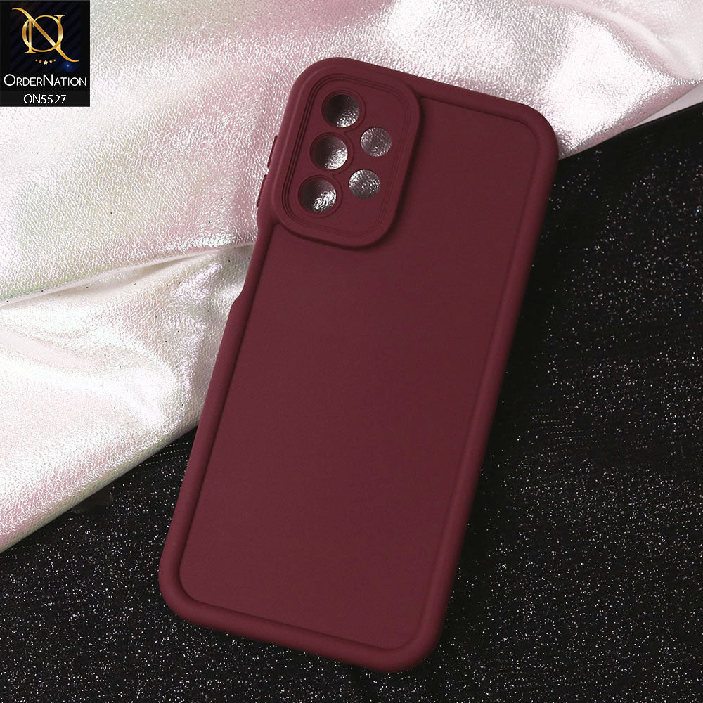 Samsung Galaxy A23 Cover - Maroon - Soft Silicone Case With Round Bumper Matte TPU Shockproof Cover