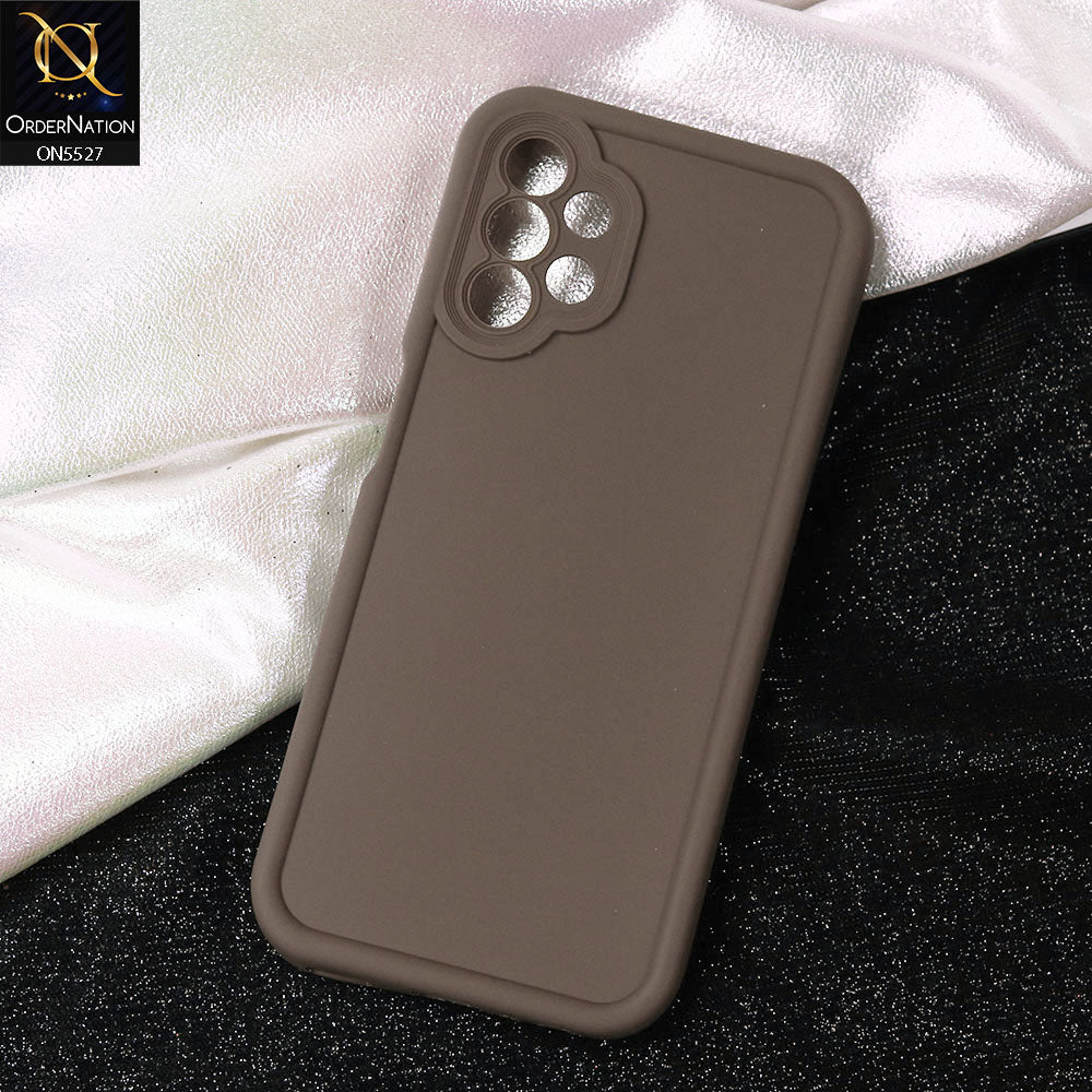 Samsung Galaxy A32 Cover - Brown -Soft Silicone Case With Round Bumper Matte TPU Shockproof Cover