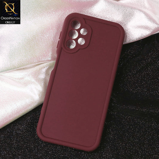Samsung Galaxy A32 Cover - Maroon - Soft Silicone Case With Round Bumper Matte TPU Shockproof Cover