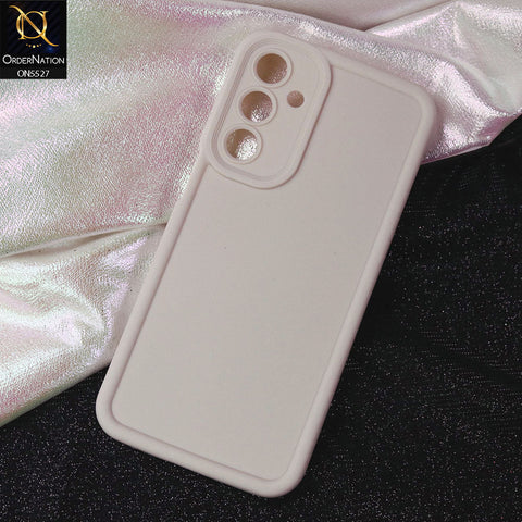 Samsung Galaxy A55 Cover - Off White -Soft Silicone Case With Round Bumper Matte TPU Shockproof Cover