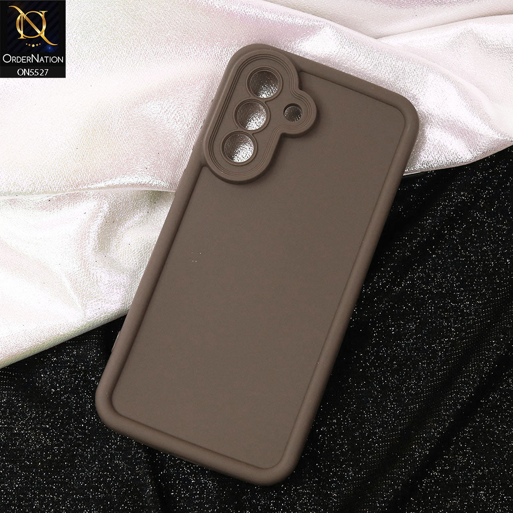 Samsung Galaxy A56 Cover - Brown -Soft Silicone Case With Round Bumper Matte TPU Shockproof Cover