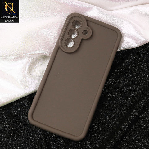 Samsung Galaxy A56 Cover - Brown -Soft Silicone Case With Round Bumper Matte TPU Shockproof Cover