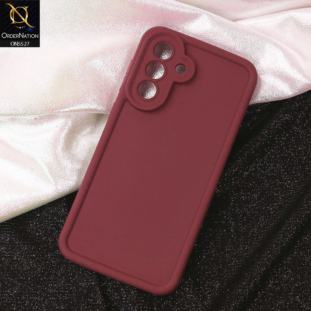 Samsung Galaxy A56 Cover - Maroon - Soft Silicone Case With Round Bumper Matte TPU Shockproof Cover