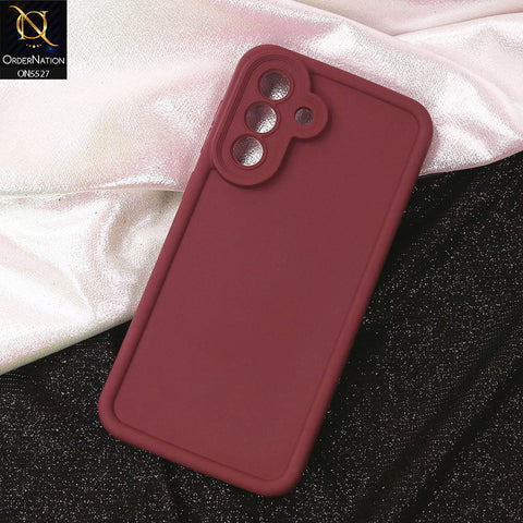 Samsung Galaxy A56 Cover - Maroon - Soft Silicone Case With Round Bumper Matte TPU Shockproof Cover