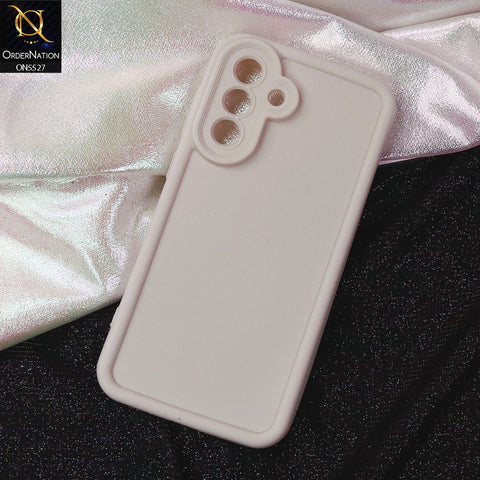 Samsung Galaxy A56 Cover - Off White -Soft Silicone Case With Round Bumper Matte TPU Shockproof Cover